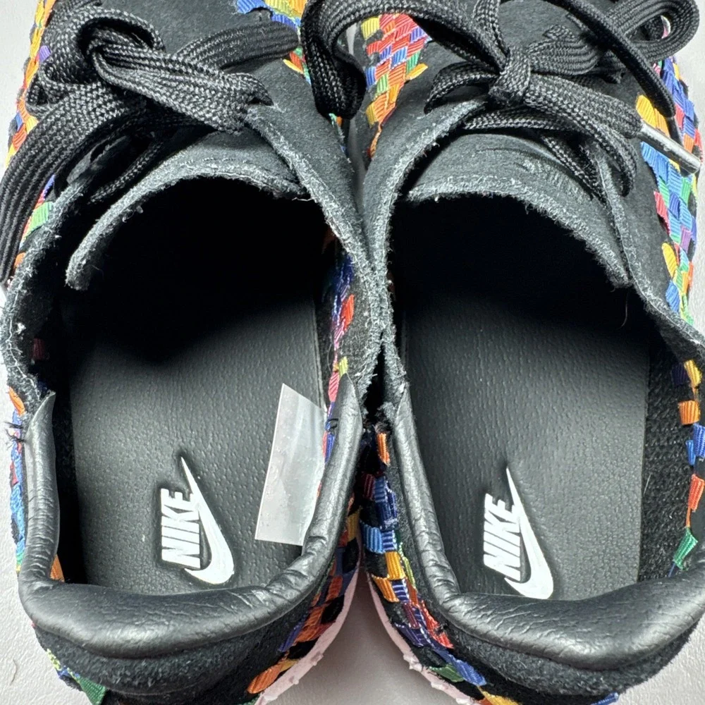 Nike Air Footscape Woven Black Rainbow Multi Color Streetwear Shoes Womens Sz 11